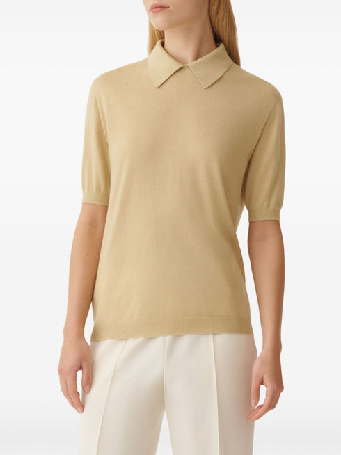 fine-knit polo top